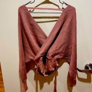 Low cut blush blouse